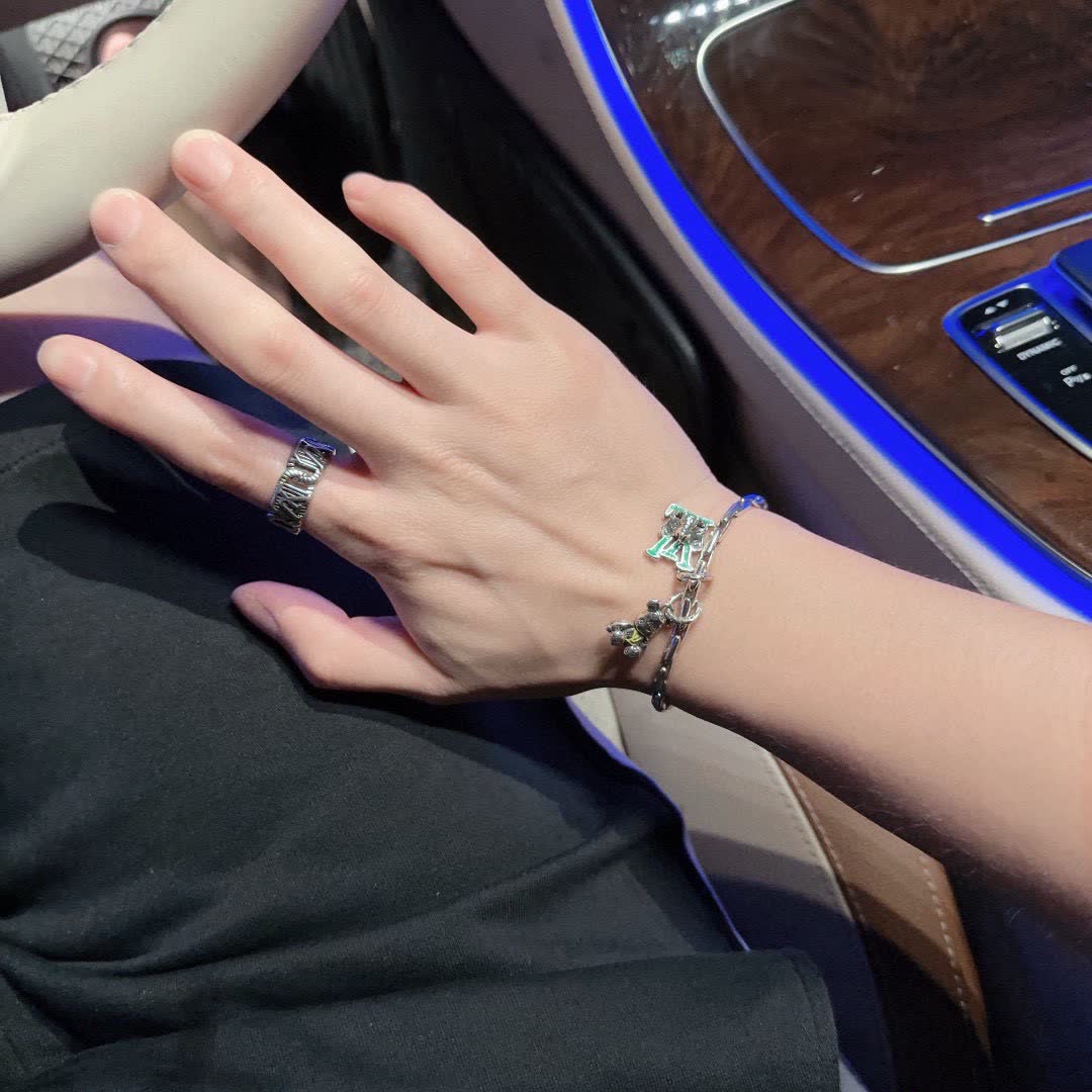 Louis Vuitton Silver Bracelet with Charms